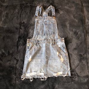 & Denim Romper Skirt